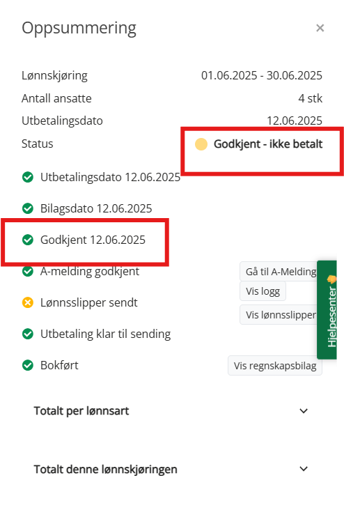Godkjent lønnskjøring