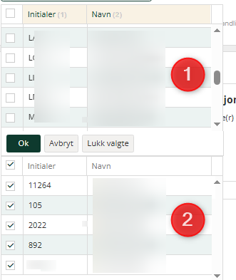 Dialog for å velge hvilke firmaer man har og skal legge til i porteføljen