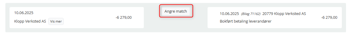 Knapp for å Angre match