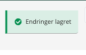 Match er angret, endringer lagret