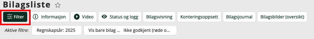 filter i bilagsliste