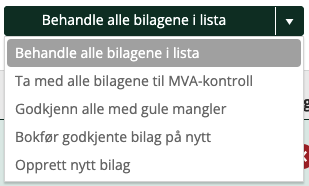 valg å behandle bilagene i lista