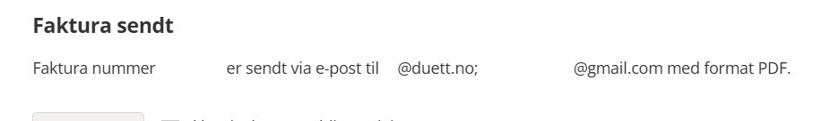 faktura sendt til flere epostadresser