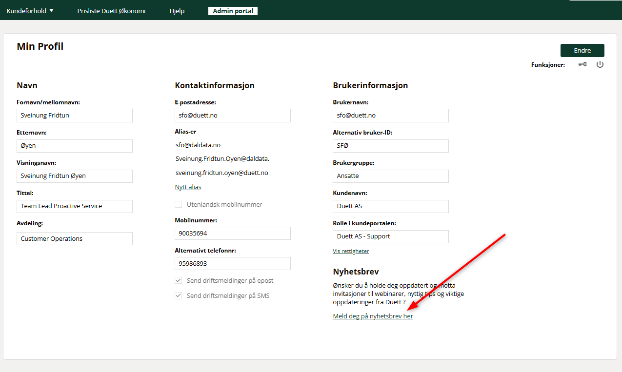 Knapp for å melde seg på nyhetsbrev.