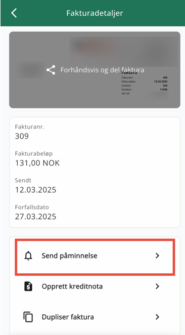 Hvordan sende betalingspåminnelse i duett appen