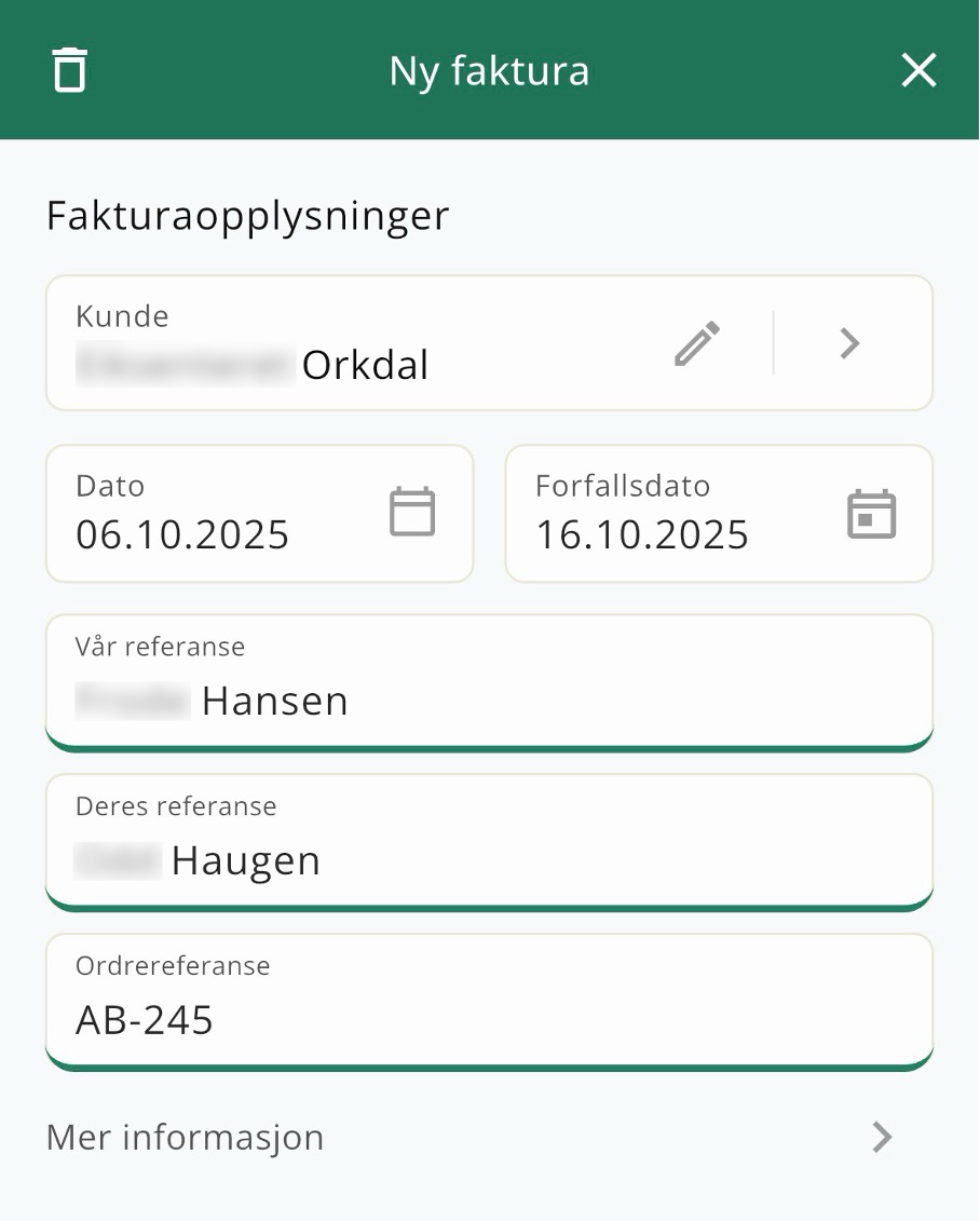 Faktura og forfallsdato