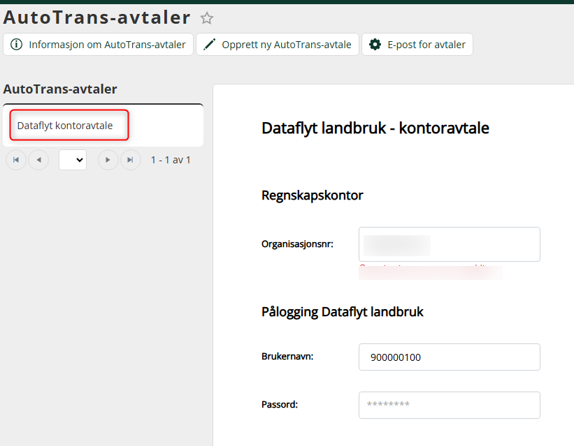 Endre passord for Dataflyt landbruk