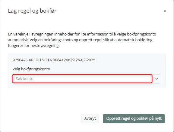 Lag regel og bokfør i Dataflyt