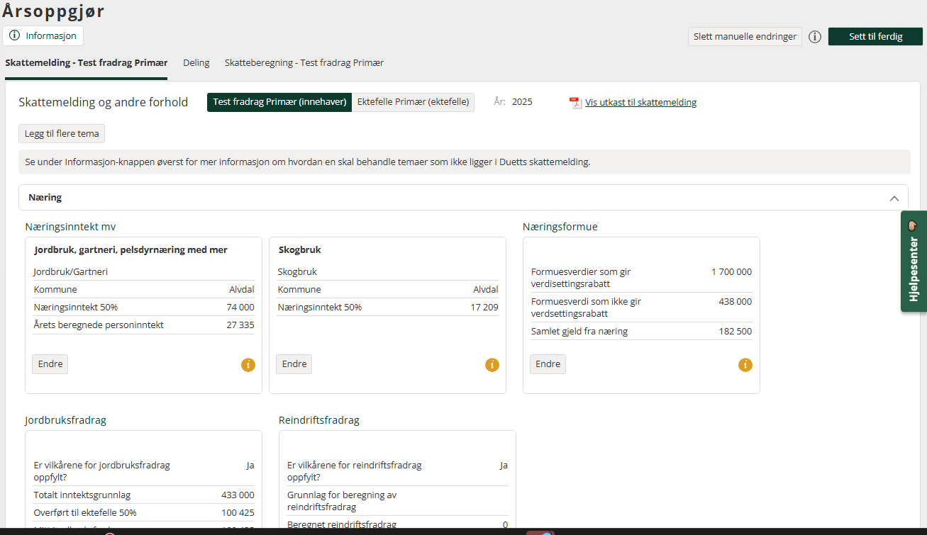 Arbeidspunktet skattemelding