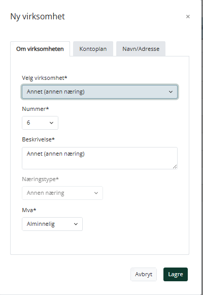 Opprette ny virksomhet
