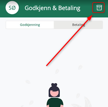 Arkiv-knapp i godkjenn og betaling