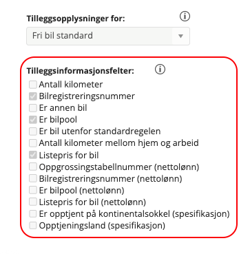 Tilleggsinformasjonsfelter til a-meldingen