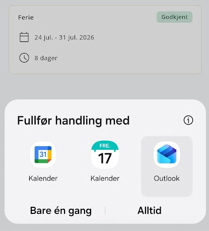 Velg kalender app 