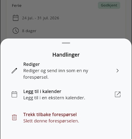 Handlinger inne på et fravær