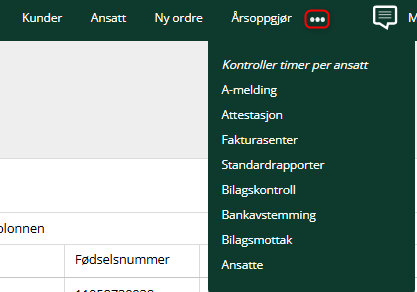 Favoritter i topplinjen og nedtrekksmeny