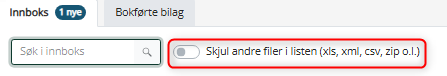 Skjul andre filter i listen-knappen i innboks