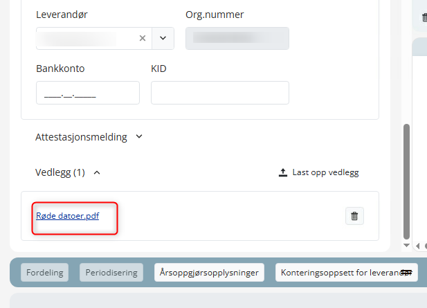 Laste ned vedlegg fra et bilag
