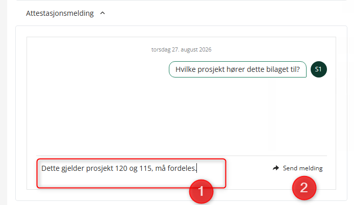Sende attestasjonmelding i BIlagsbehandling