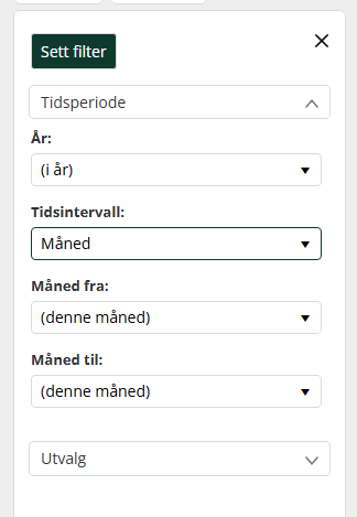 Filter for tidsintervall for a-meldinger